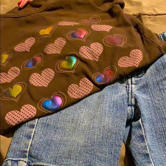 Girls Jackie & Jana Jean shorts with Angels  top - Picture 1 of 5